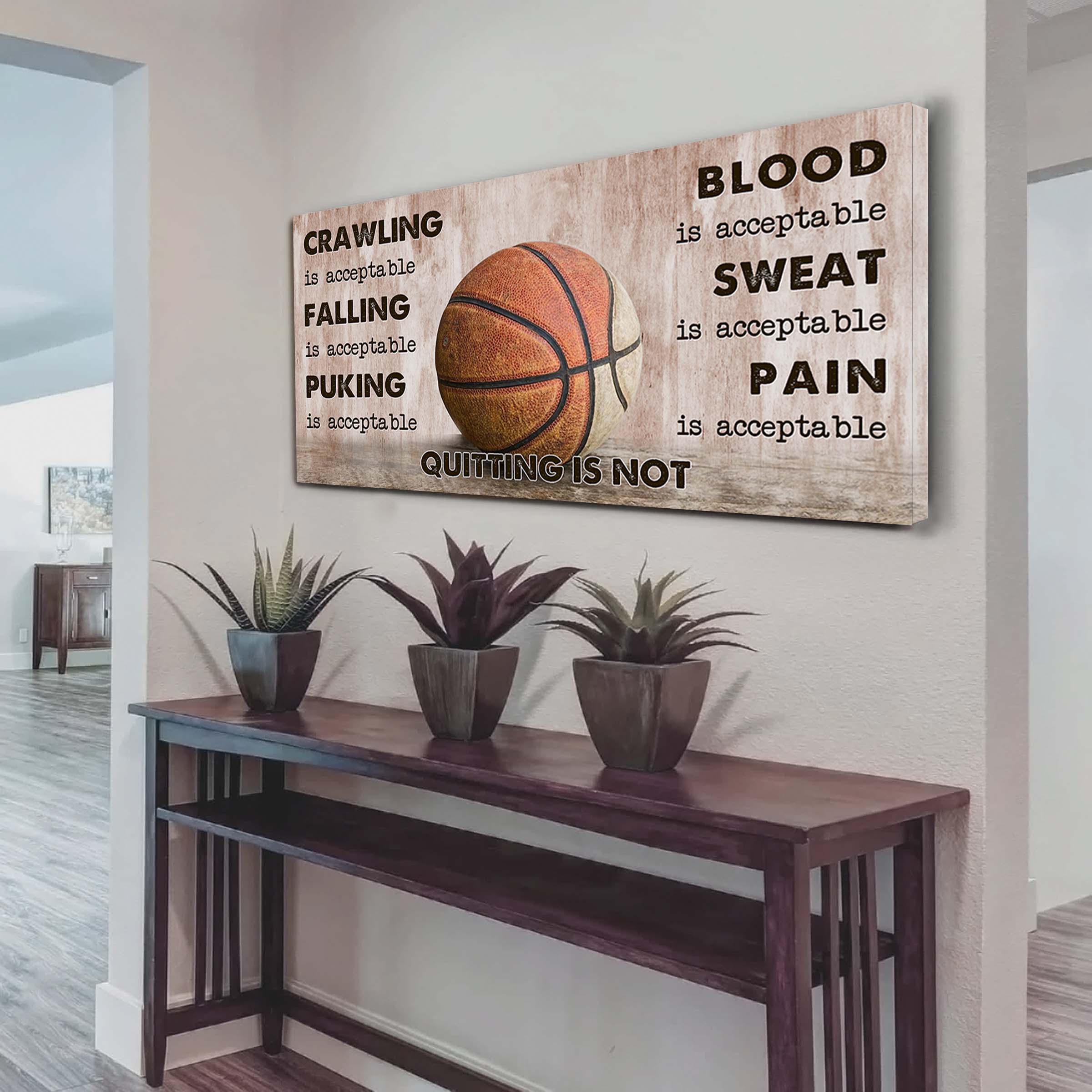 Basketball Poster Canvas Quiting Is Not