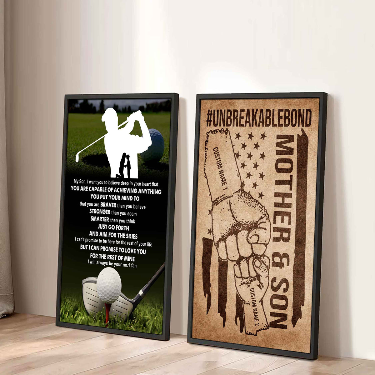 Unbreakable Bond Sport Canvas Set From Mom To Son Just Go Forth And Aim For The Skies (Copy)