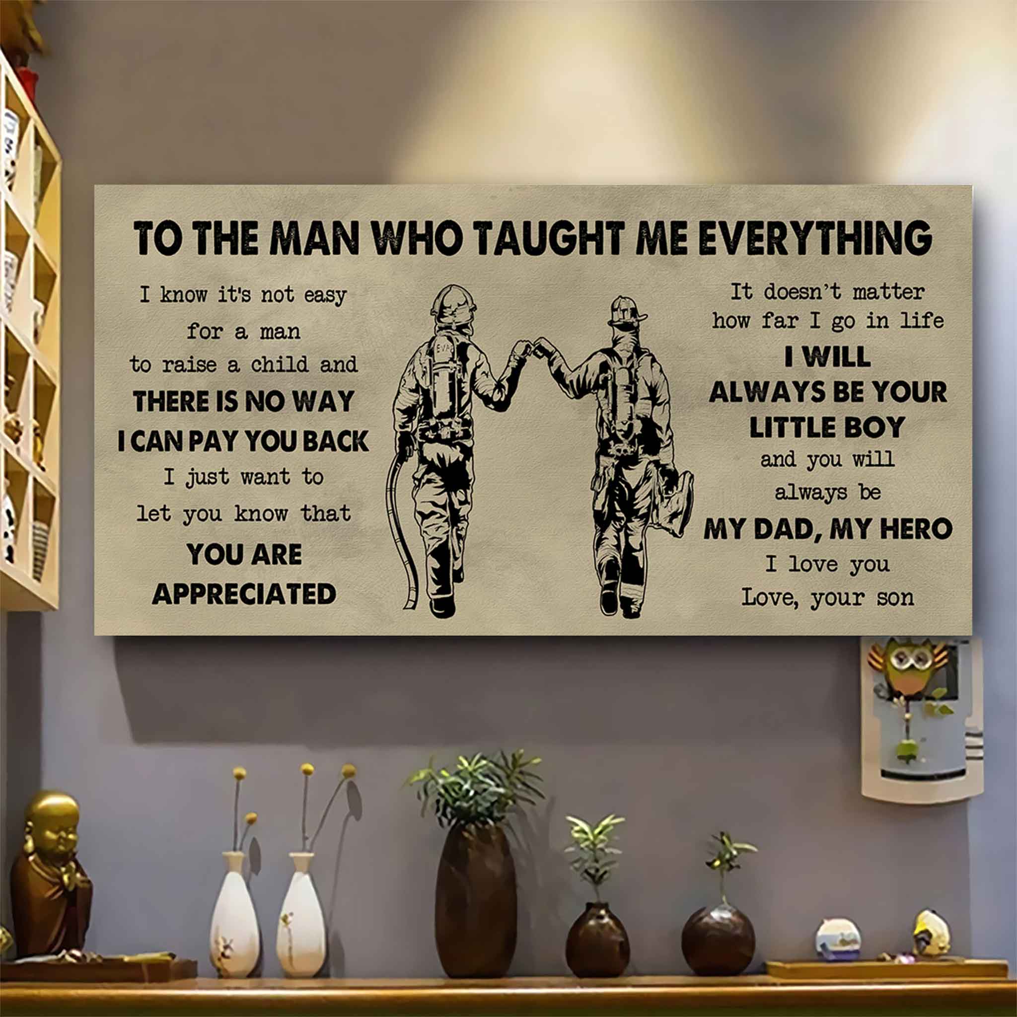 Samurai Poster Horizontal Canvas To My Dad I Know It's Not Easy To Raise A Child I Will Always Be Your Little Boy Gift From Son To Dad
