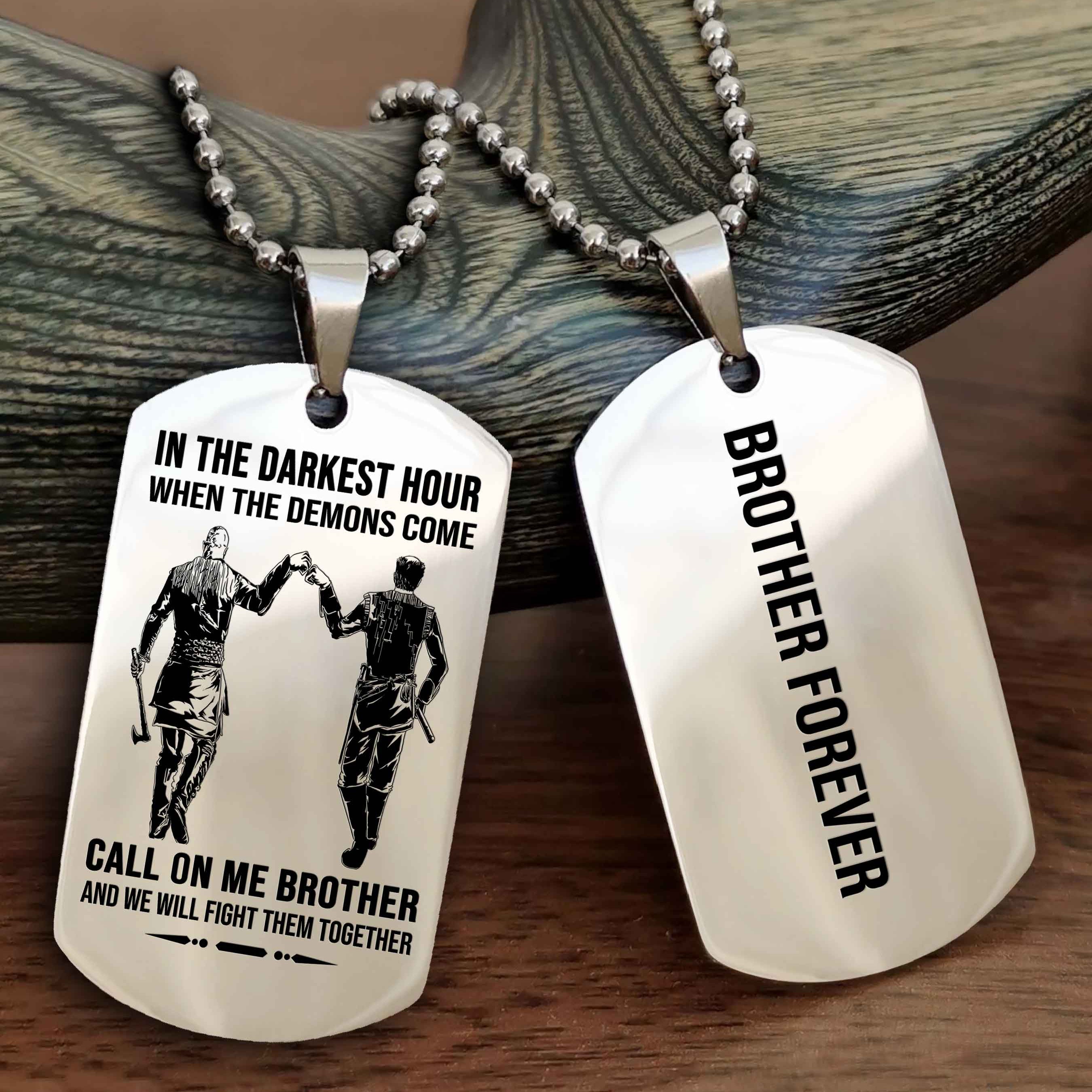 Cowboy Customizable engraved black dog tag double sided gift from brother, brother forevers