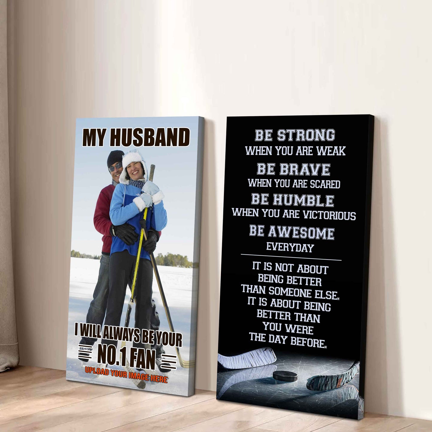 Old Sport Couple To My Husband Be Strong When You Are Weak Be Badass Everyday Set 2 Canvas Wall Art