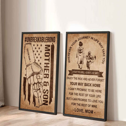 Unbreakable Bond Canvas Set Mother And Son Never Forget Your Way Back Home I Love You For The Rest Of Mine