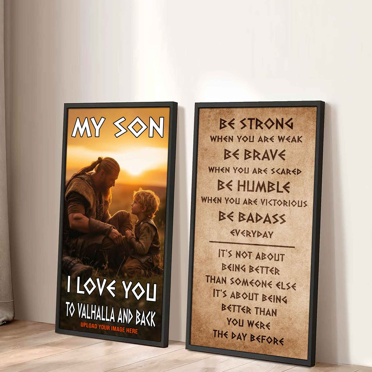 VK Canvas Set My Son I Love You Valhalla And Back Gift From Dad To Son Ver 2