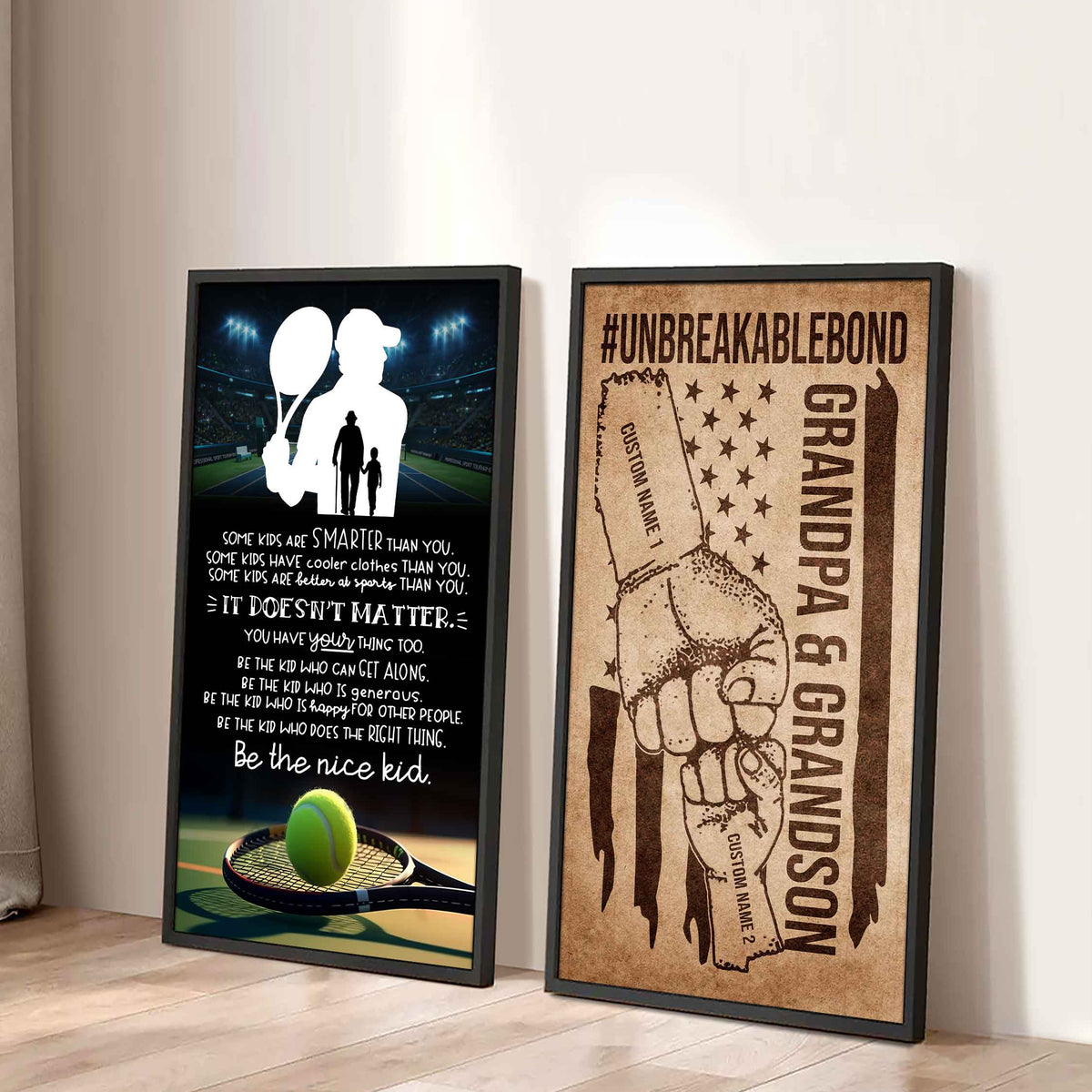 Unbreakable Bond Sport Canvas Set From Grandpa To Grandson Be The Nice Kid