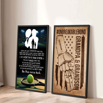 Unbreakable Bond Sport Canvas Set From Grandpa To Grandson Be The Nice Kid