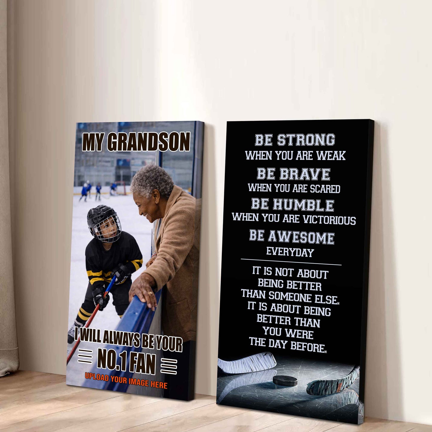 My Grandson Be Strong When You Are Weak Be Badass Everyday Set 2 Canvas Wall Art From Grandma To Grandson