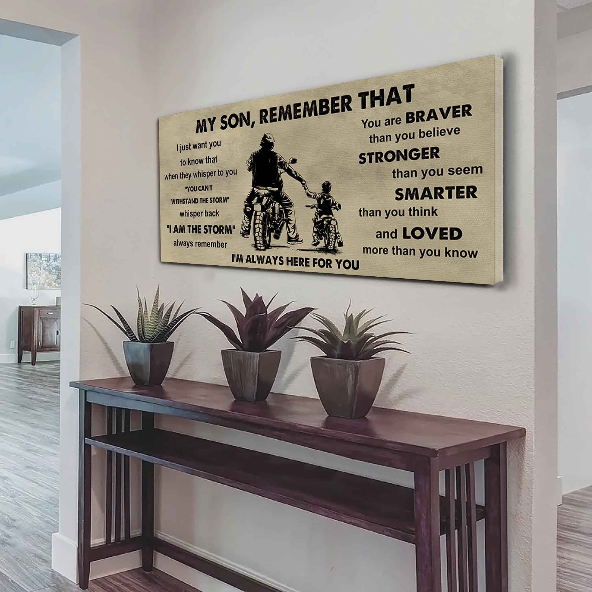 Personalized DRB Poster Canvas - My Son Remember That Whisper Back I Am The Storm