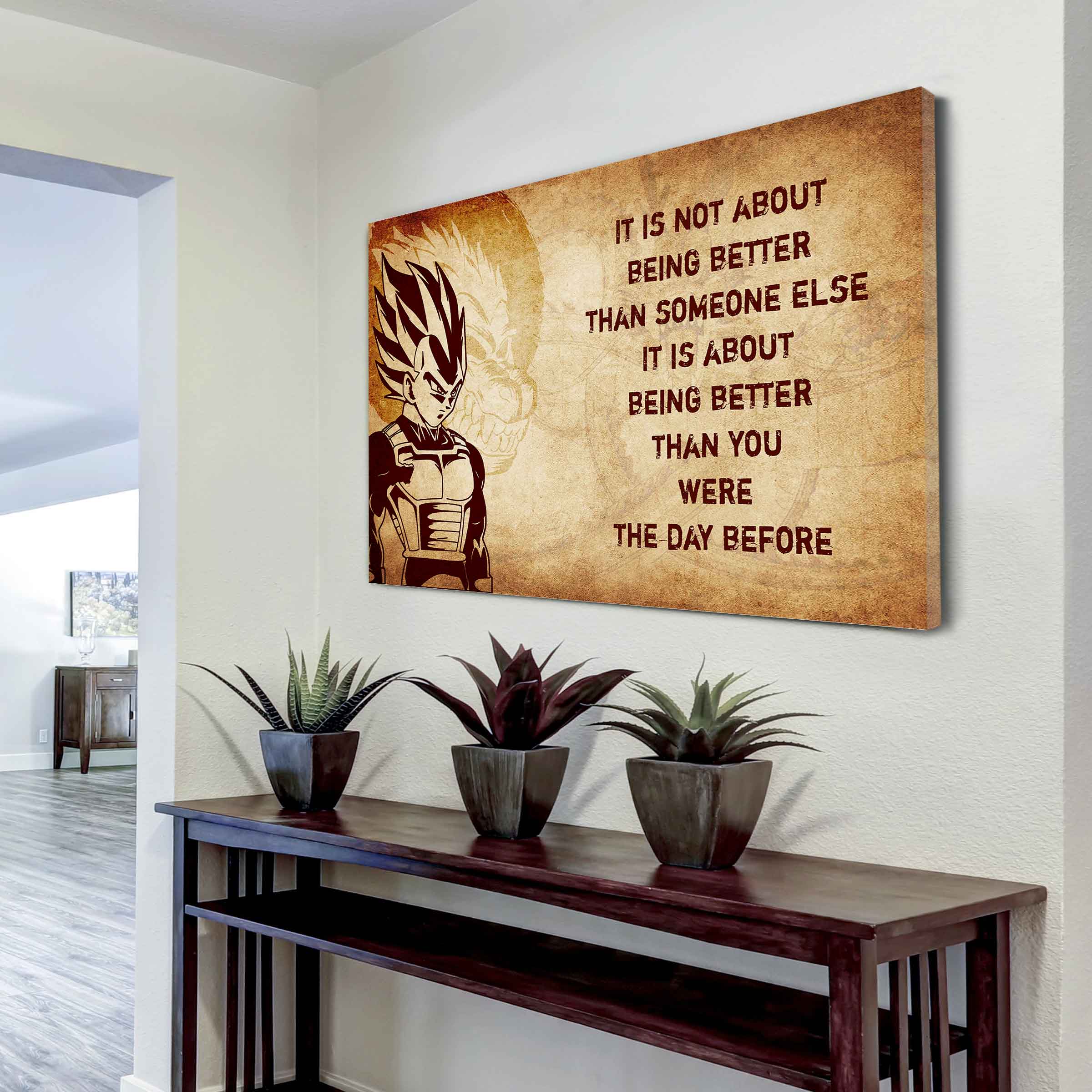 DRB Poster Canvas It's Not About Being Better Than Someone Else Best Gifts Motivation Quotes