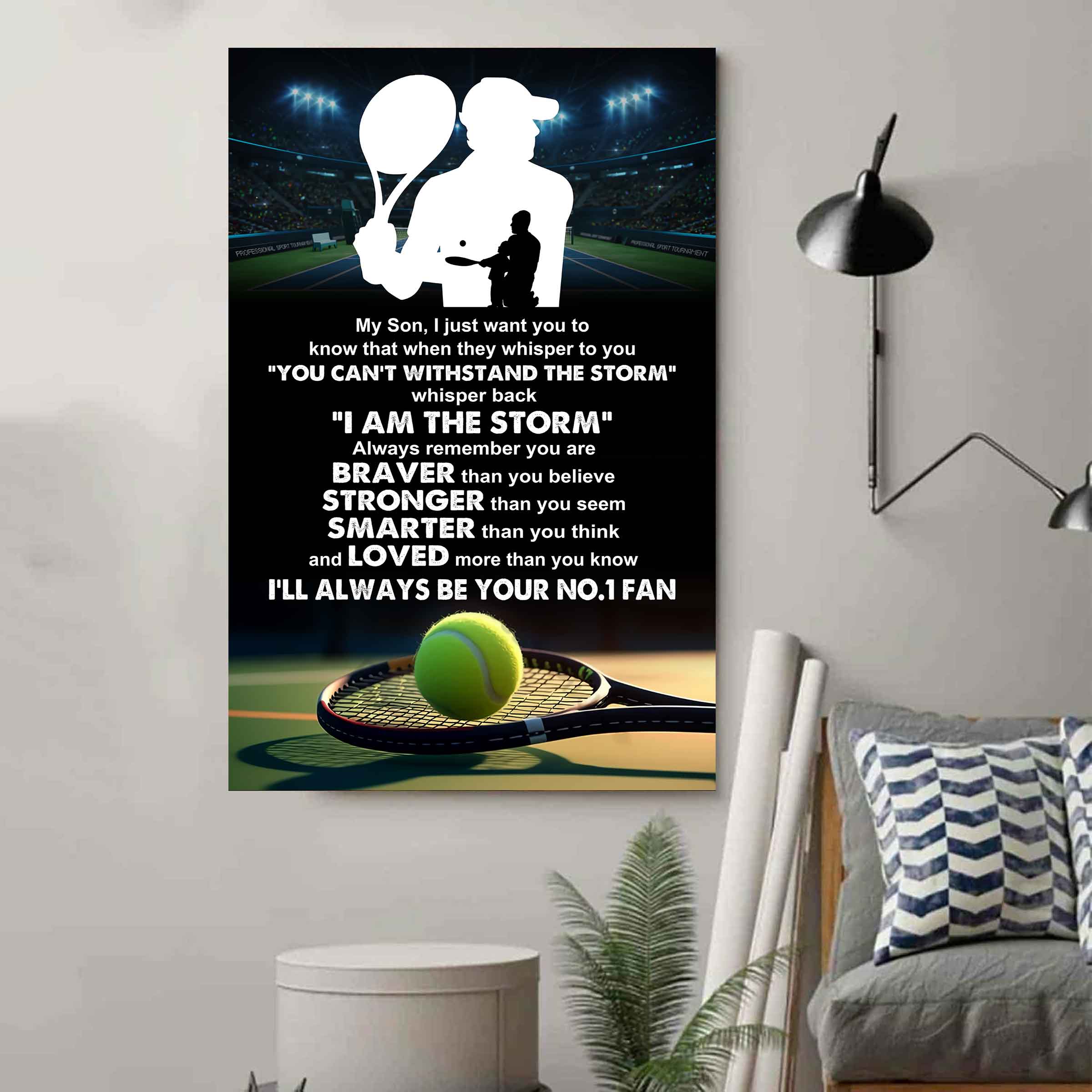 Sport Poster Canvas Dad To Son - Whisper Back I Am The Storm I Will Always Your No 1 Fan