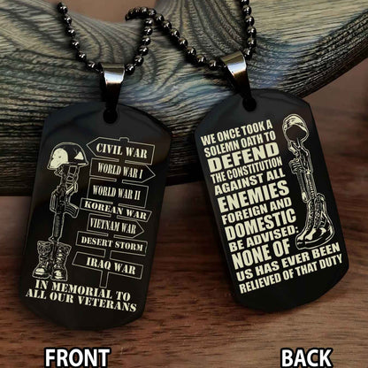 Soldier Personalized Double Sided Dog Tag For Brother (Copy)
