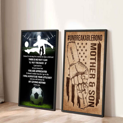 Unbreakable Bond Sport Canvas Set From Son To Mom I Know It's Not Easy - I Will Always Be Your Little Boy