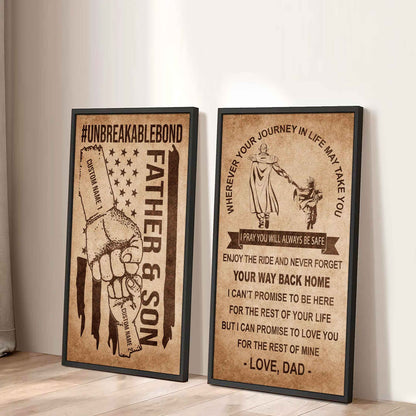 Father And Son Canvas Set To My Son Enjoy The Ride Never Forget Your Way Back Home