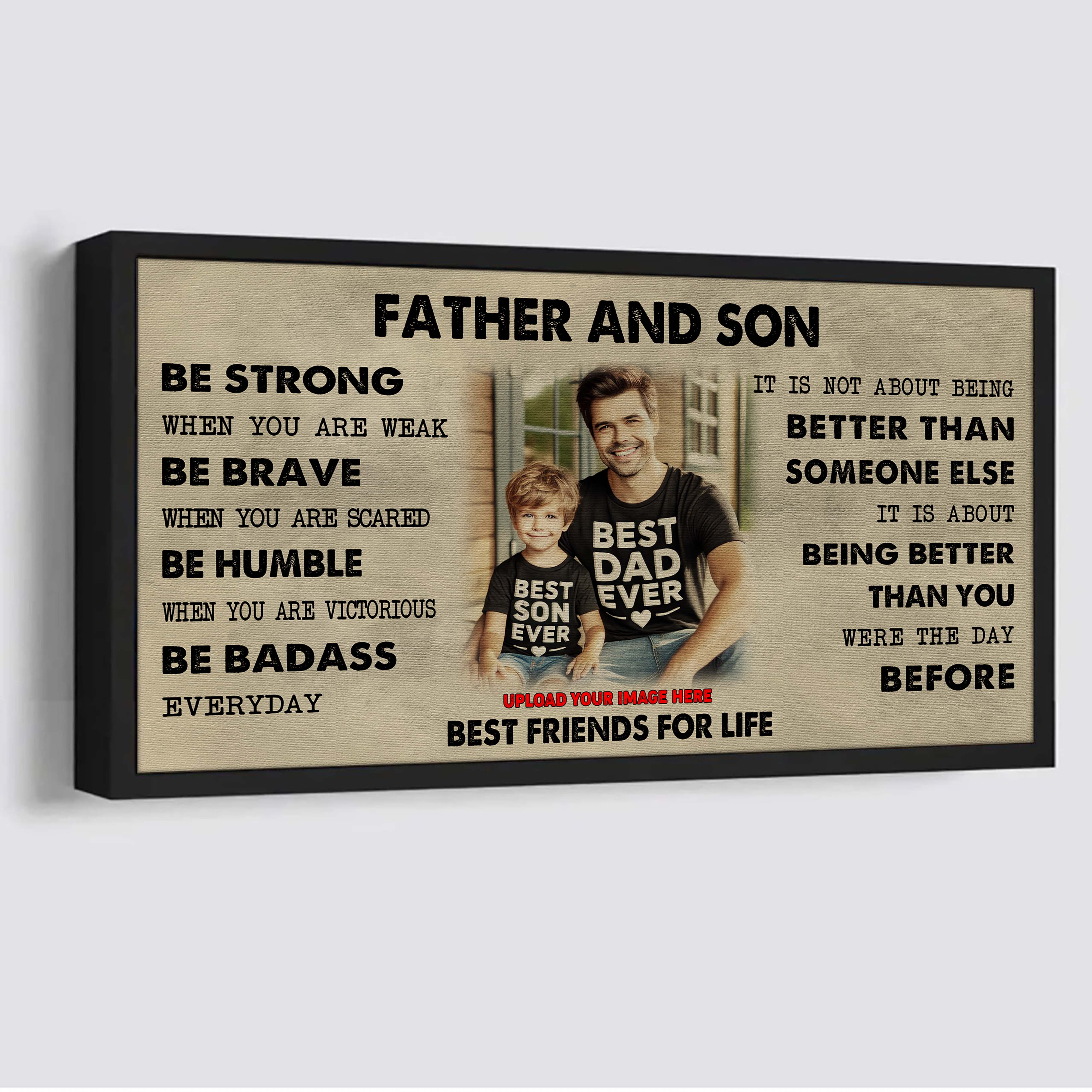 Vikings Father And Daughter Best Friends For Life - Be Strong When You Are Weak Poster Canvas Gift For Daughter From Father-Photo Upload