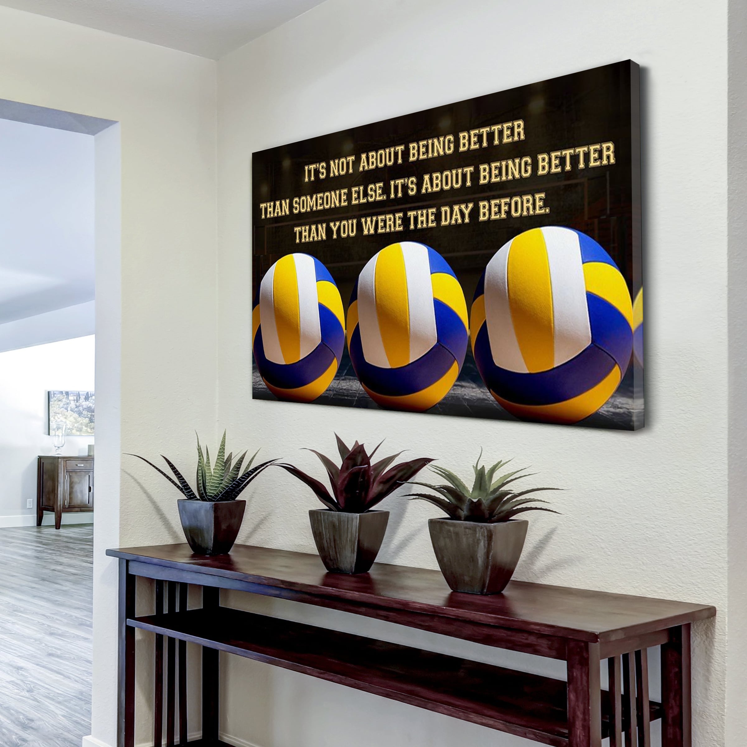 American football customizable poster canvas - It is not about better than someone else, It is about being better than you were the day before