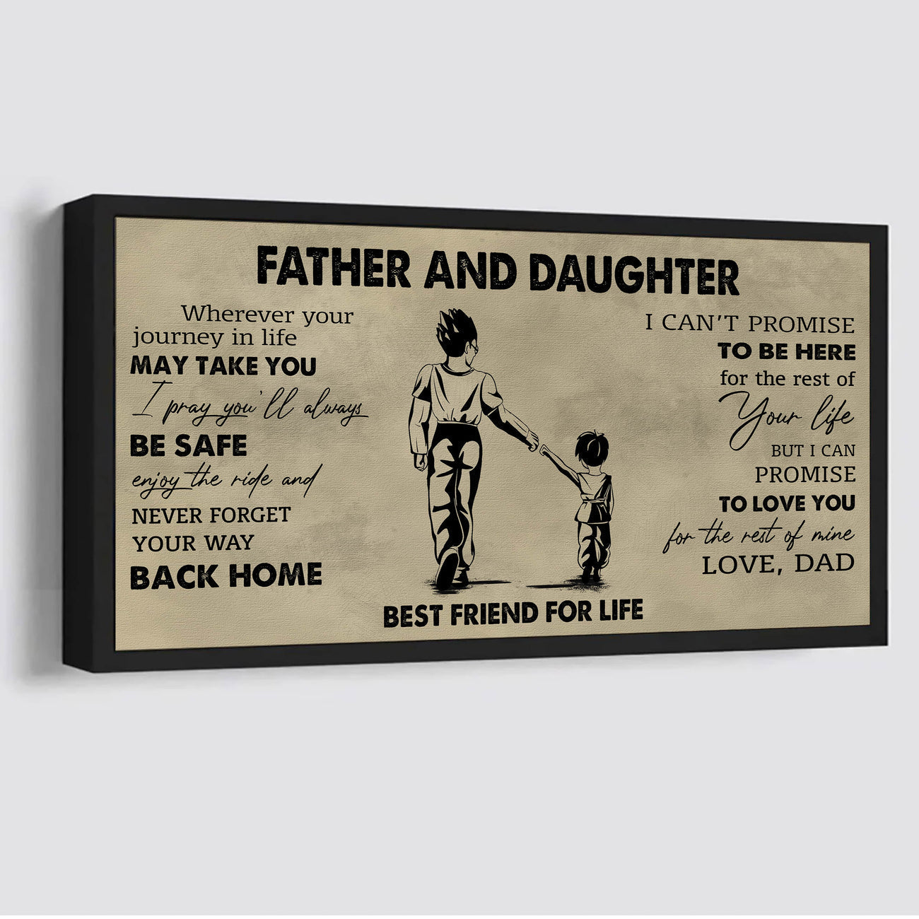 DRB Father And Daughter Best Friends For Life - Never Forget Your Way Back Home Poster Canvas Gift For Daughter From Father-Photo Upload