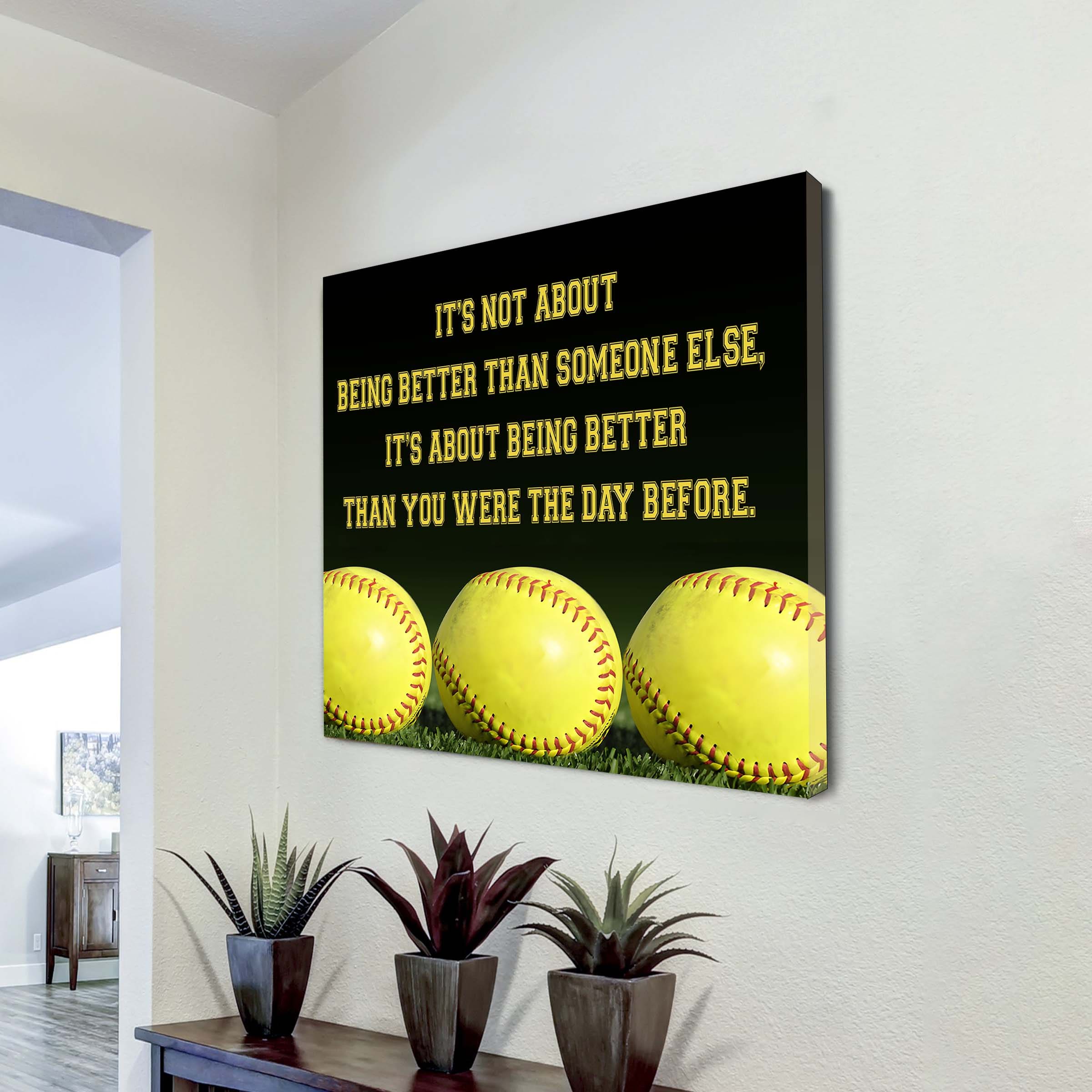 Basketball Square Poster Canvas It's Not About Being Better Than Someone Else It's About Being Better Than You Were The Day Before