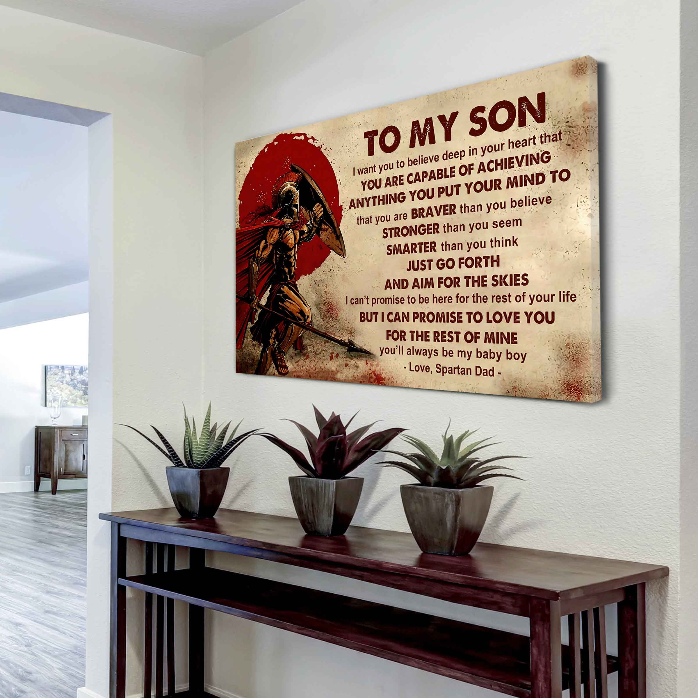 New Version Warrior Poster Canvas Just Go Forth And Aim For The Skies From Dad To Son Gift For Your Son Motivational Quotes