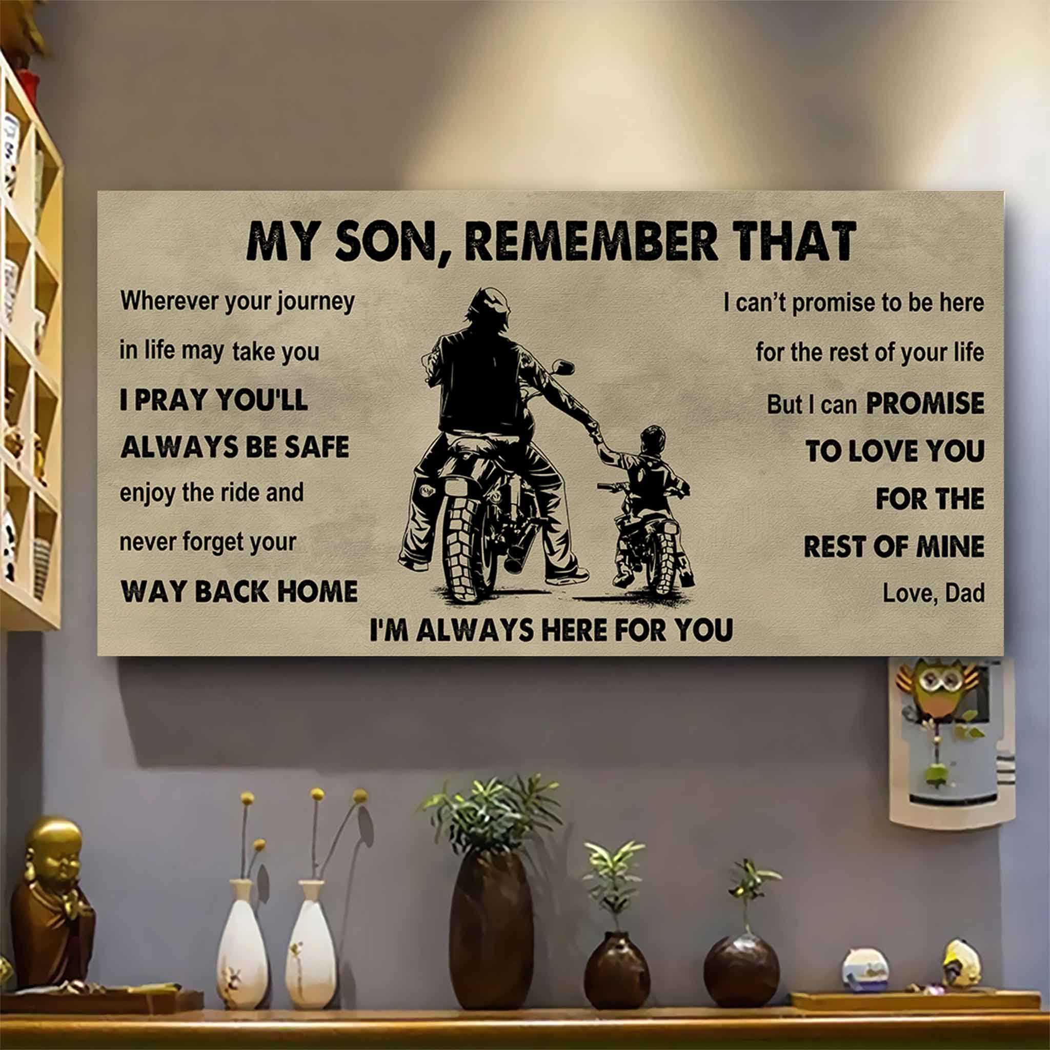 Personalized DRB Poster Canvas - My Son Remember That Never Forget Your Way Back Home