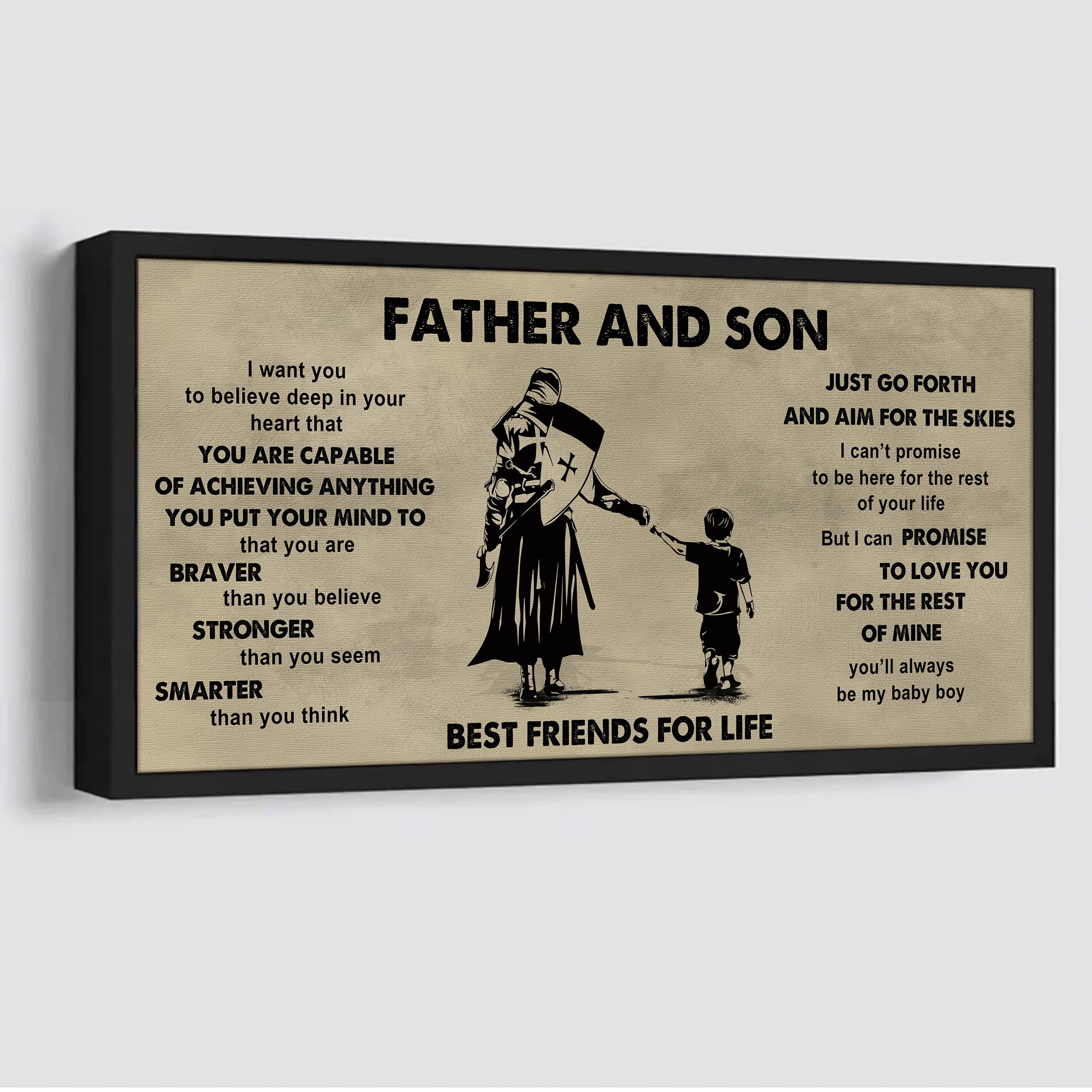 DRB VGT Father And Son Best Friends For Life  - That You Are Braver Than You Believe Poster Canvas Gift For Son From Father