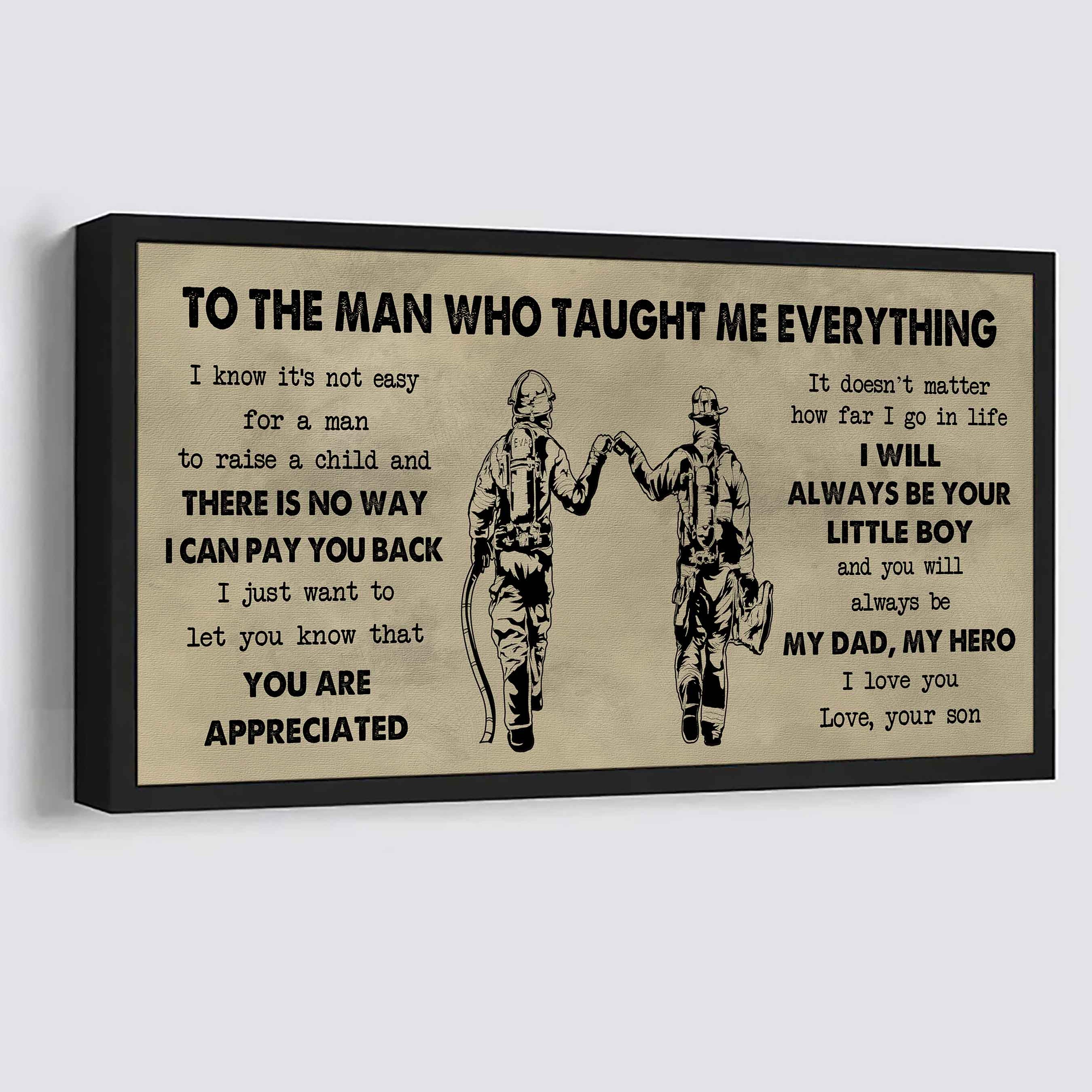 Samurai Poster Horizontal Canvas To My Dad I Know It's Not Easy To Raise A Child I Will Always Be Your Little Boy Gift From Son To Dad