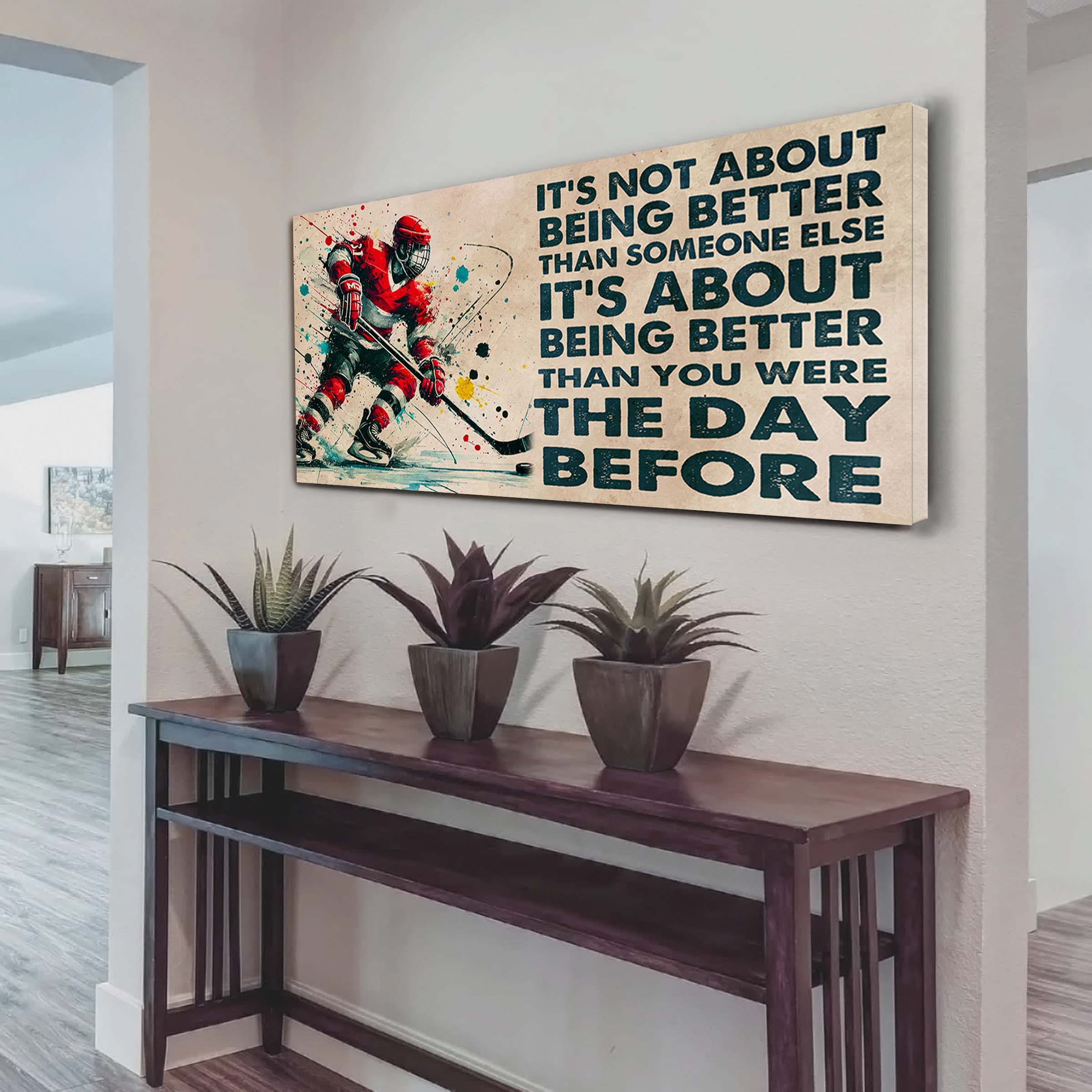 Ver 2 Water Color Basketball Poster Canvas It Is Not About Being Better Than Someone Else