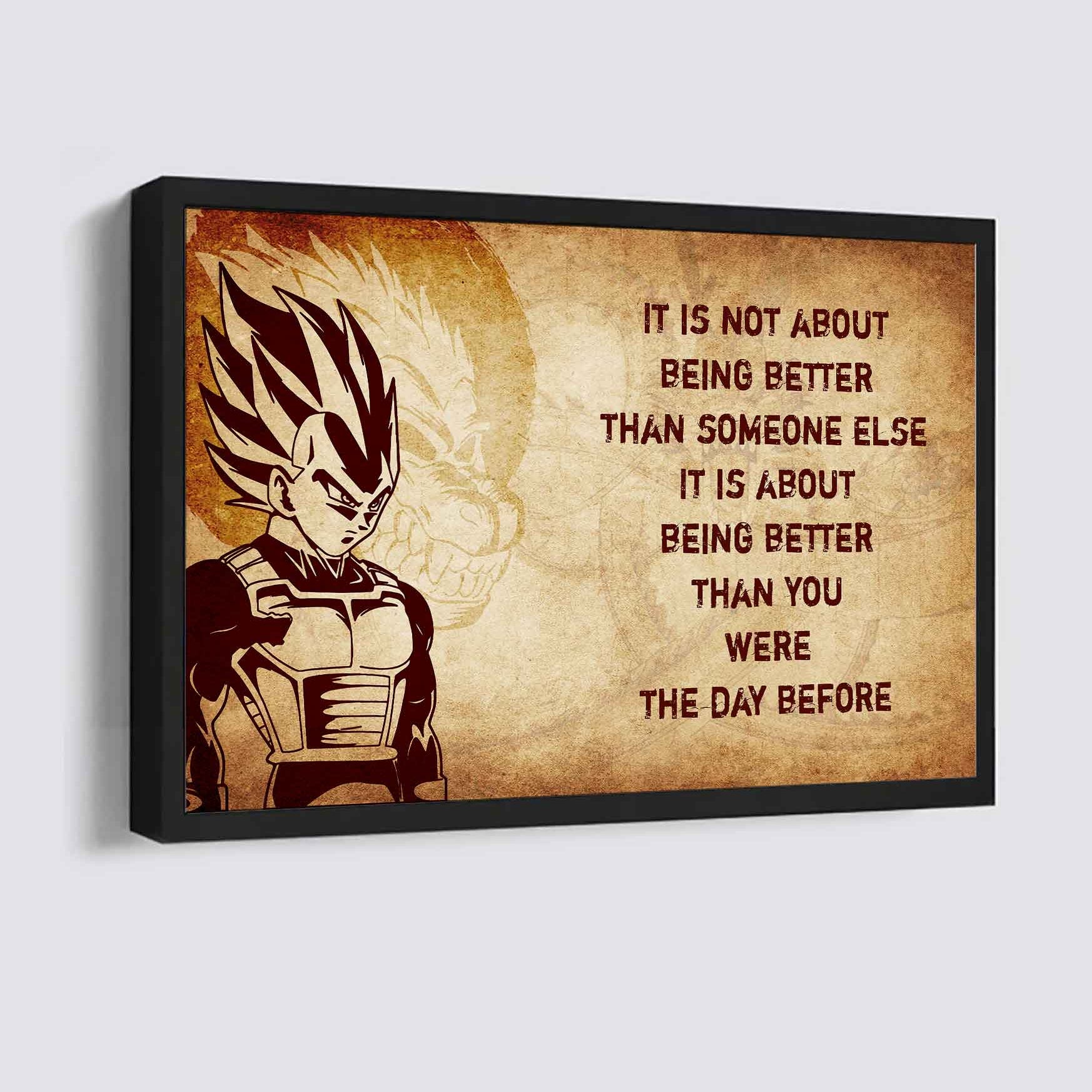 DRB Poster Canvas It's Not About Being Better Than Someone Else Best Gifts Motivation Quotes
