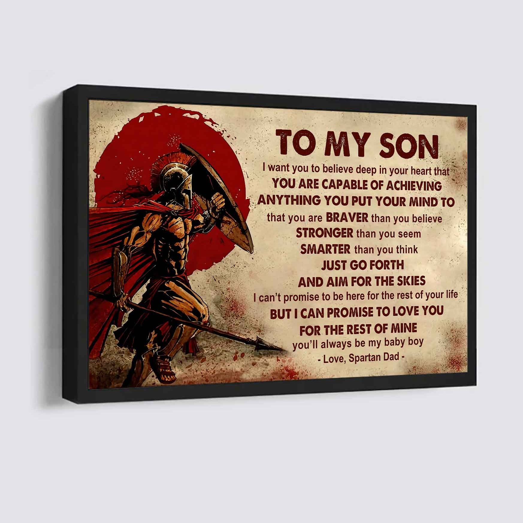 New Version Warrior Poster Canvas Just Go Forth And Aim For The Skies From Dad To Son Gift For Your Son Motivational Quotes