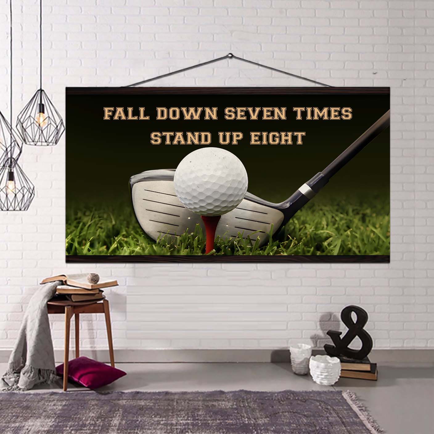 Basketball poster canvas fall down seven times stand up eight