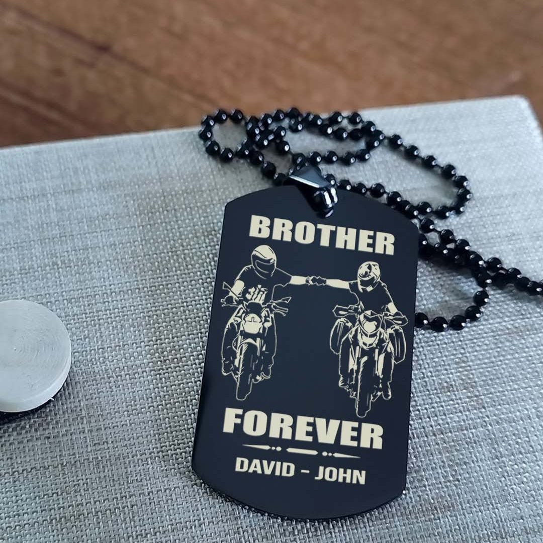 Vikings customizable engraved black dog tag double sided gift from brother, brother forever