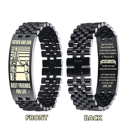 Viking WBH Personalized Double Sided Bracelet Father And Son Best Friends For Life - Message on the back side