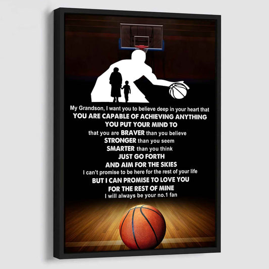 Baseball Poster Canvas Grandma To Grandson - That You Are Braver Than You Believe You Are Capable Of I Will Always Your No 1 Fan