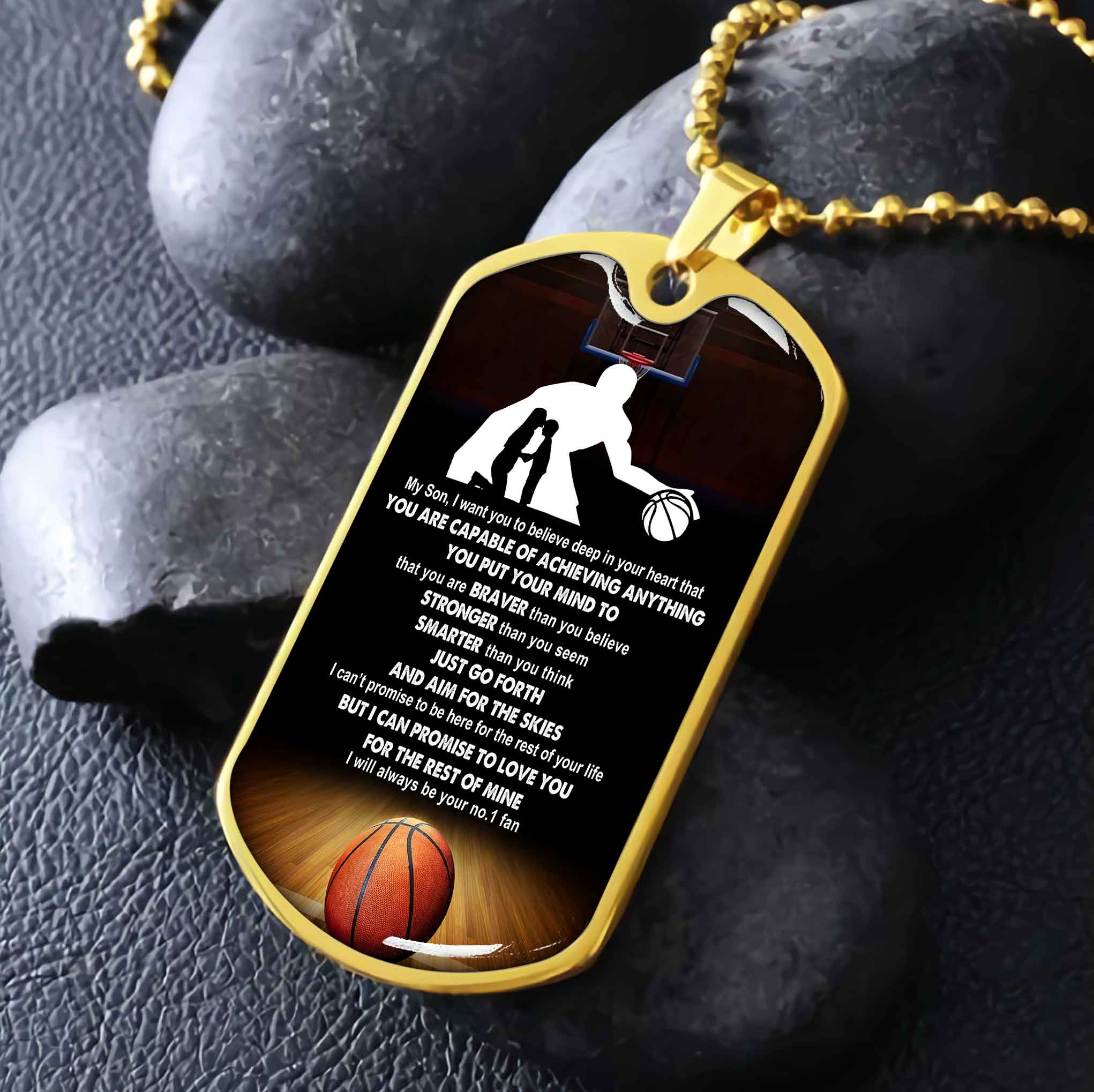 Sport Military Chain 18K Gold Plated Silver Plated To My Son From Mom Motivation Message I Will Always Be Your No 1 Fan