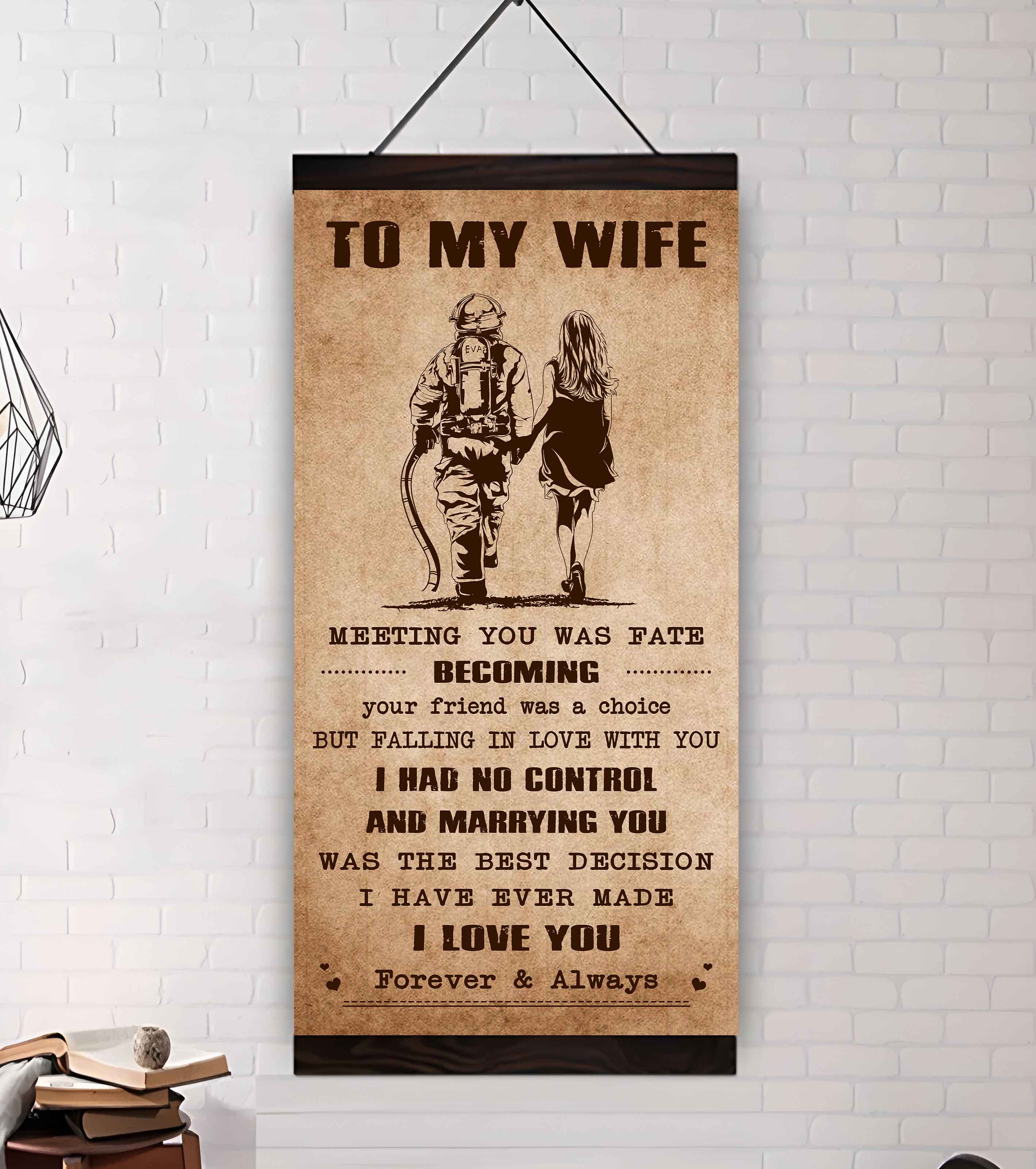 Family Poster Canvas To My Wife Meeting You Was Fate - I Love You Forever And Always Gift For Your Wife