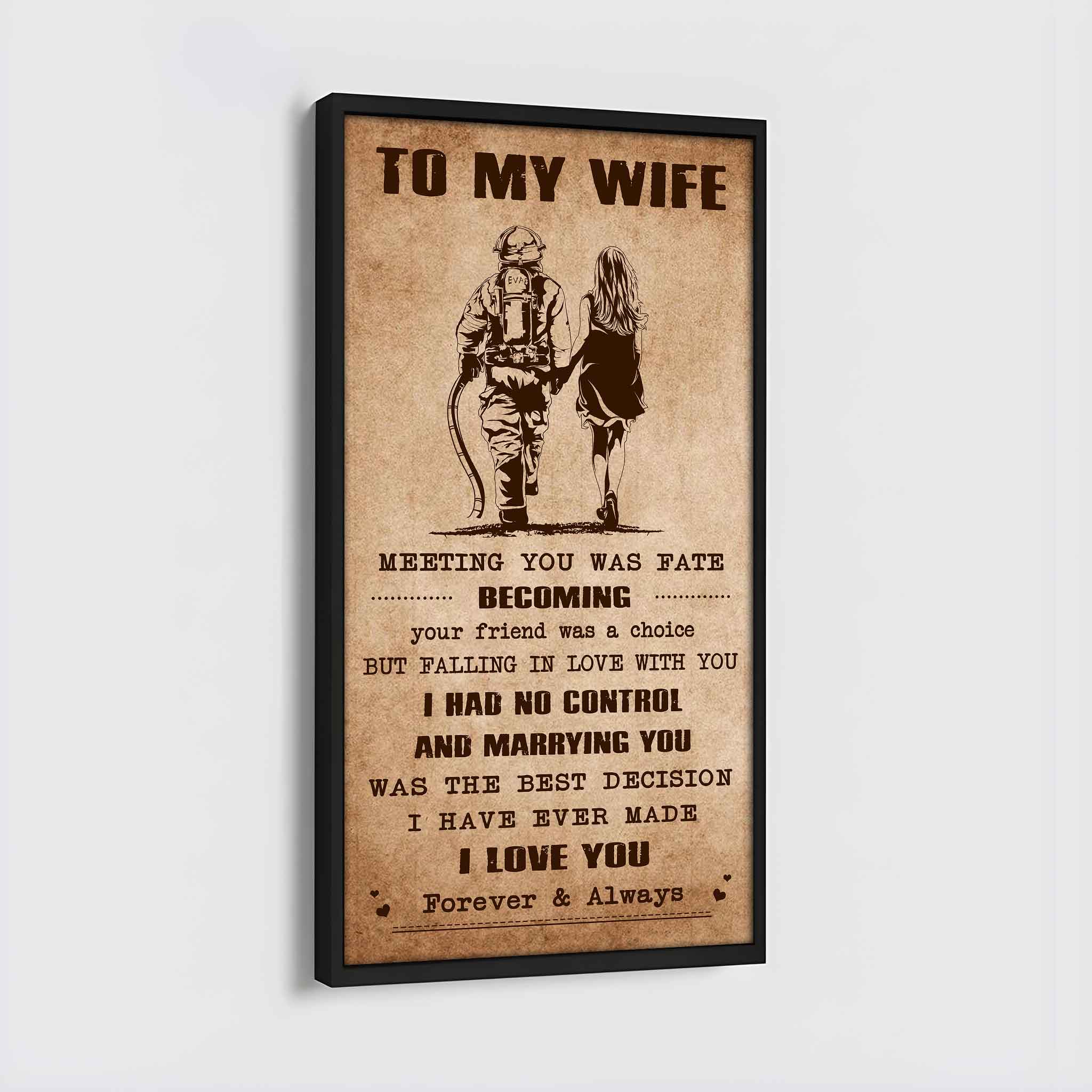 Family Poster Canvas To My Wife Meeting You Was Fate - I Love You Forever And Always Gift For Your Wife