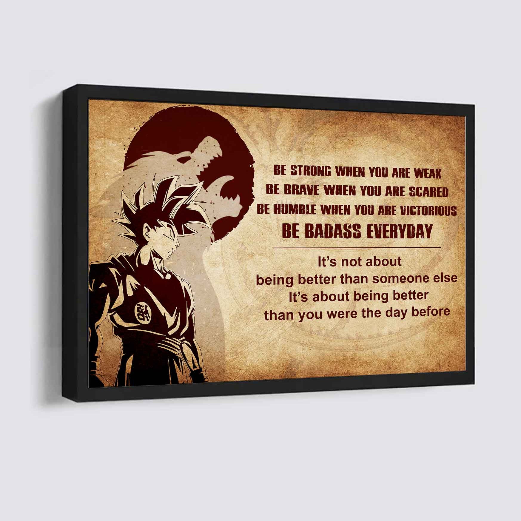 New Version Warrior Poster Canvas Be Strong When You Are Weak Be Badass Everyday From Dad To Son Gift For Your Son Motivational Quotes