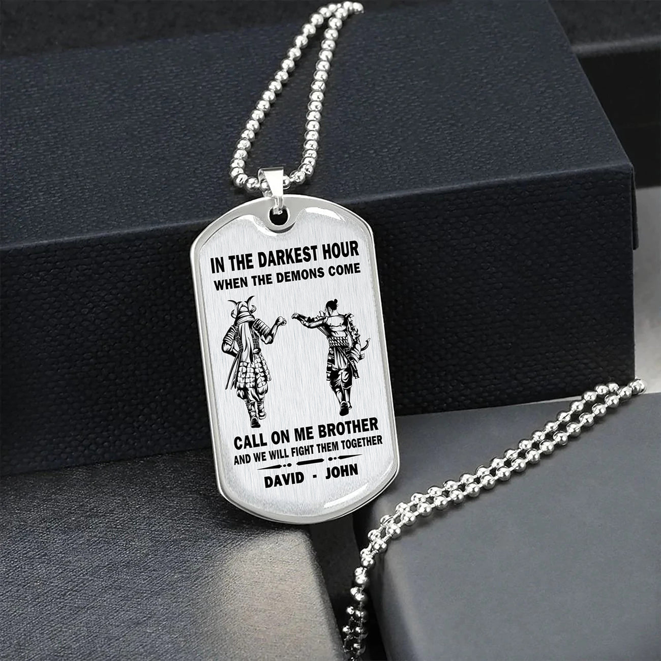 Viking-Military Chain Gifts From Brother In The Darkest hour, When the demons come call on me brother and we will fight them together-Photo upload