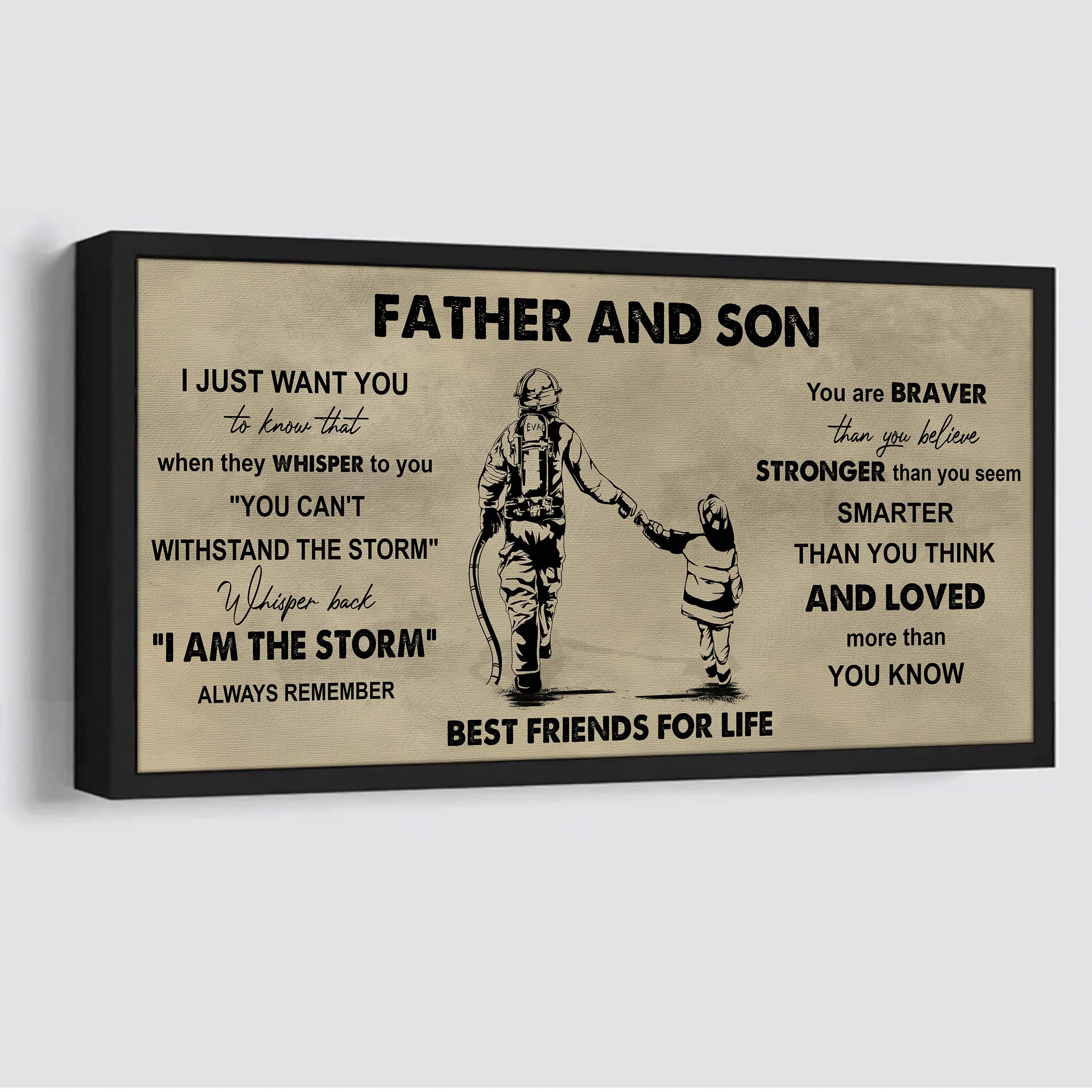 Viking Father And Son Best Friends For Life - I Am The Storm Poster Canvas Gift For Son From Father