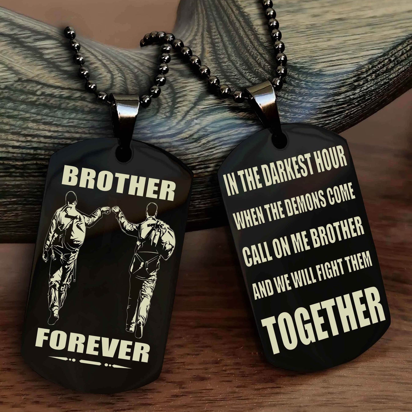 Police Personalized Double Sided Dog Tag For My Brother - Call On Me Brother And We Will Fight Them Together Gift For Your Friend