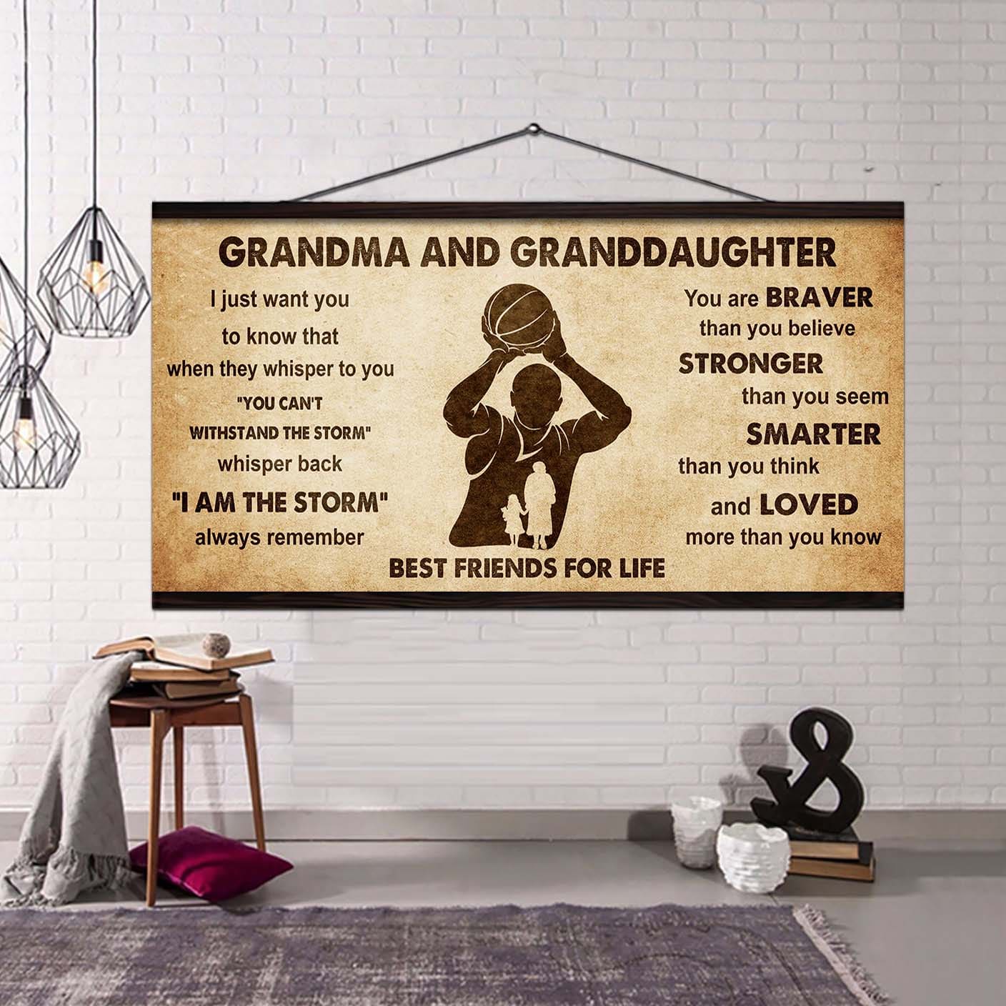 Personalized GrandpaTo Granddaughter Poster Canvas Grandpa and Granddaughter Best Friends For Life - Message For Your Granddaughter Gifts For Her