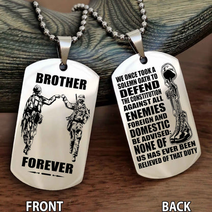 Soldier Personalized Double Sided Dog Tag For Brother (Copy)