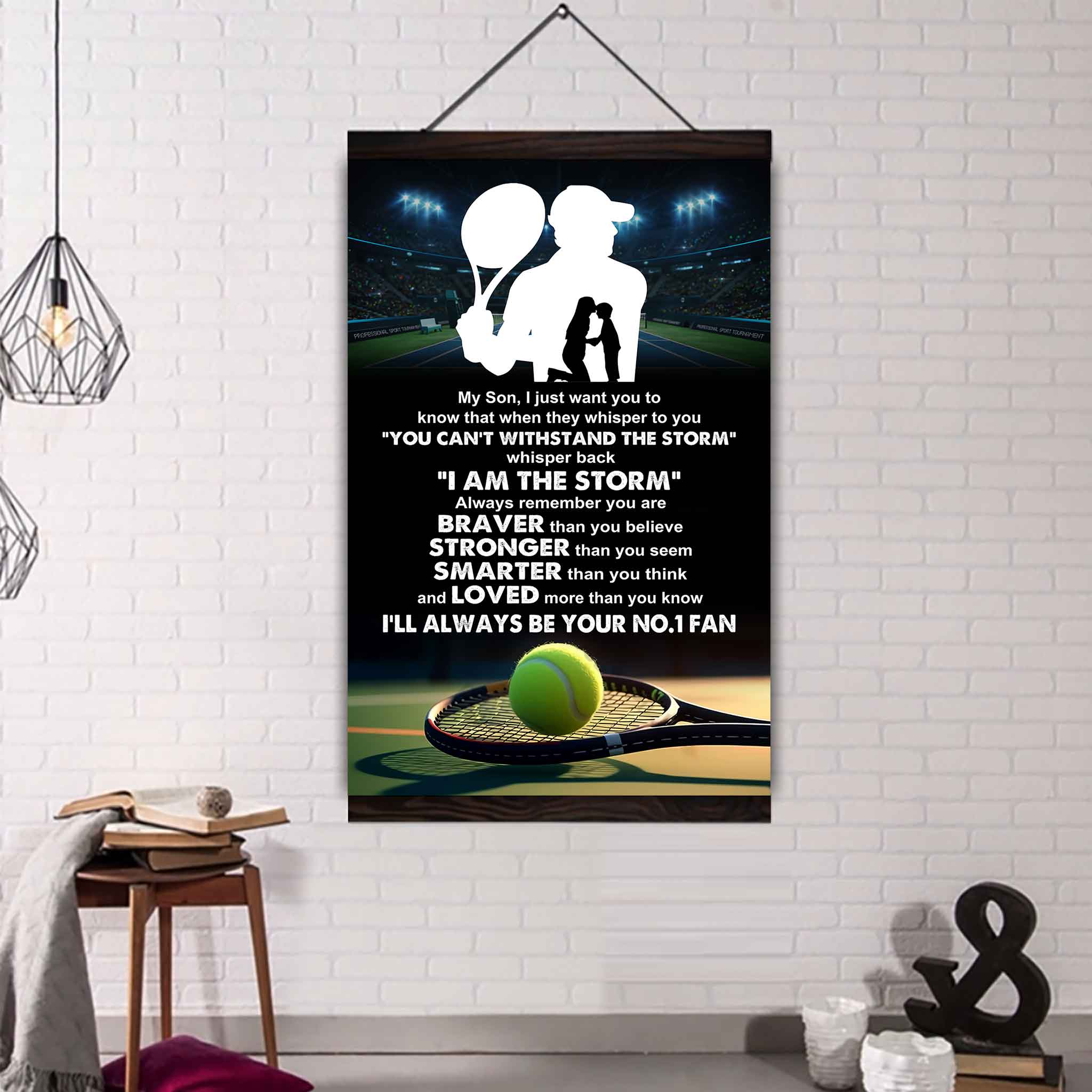 Sport Poster Canvas Mom To Son - Whisper Back I Am The Storm I Will Always Your No 1 Fan