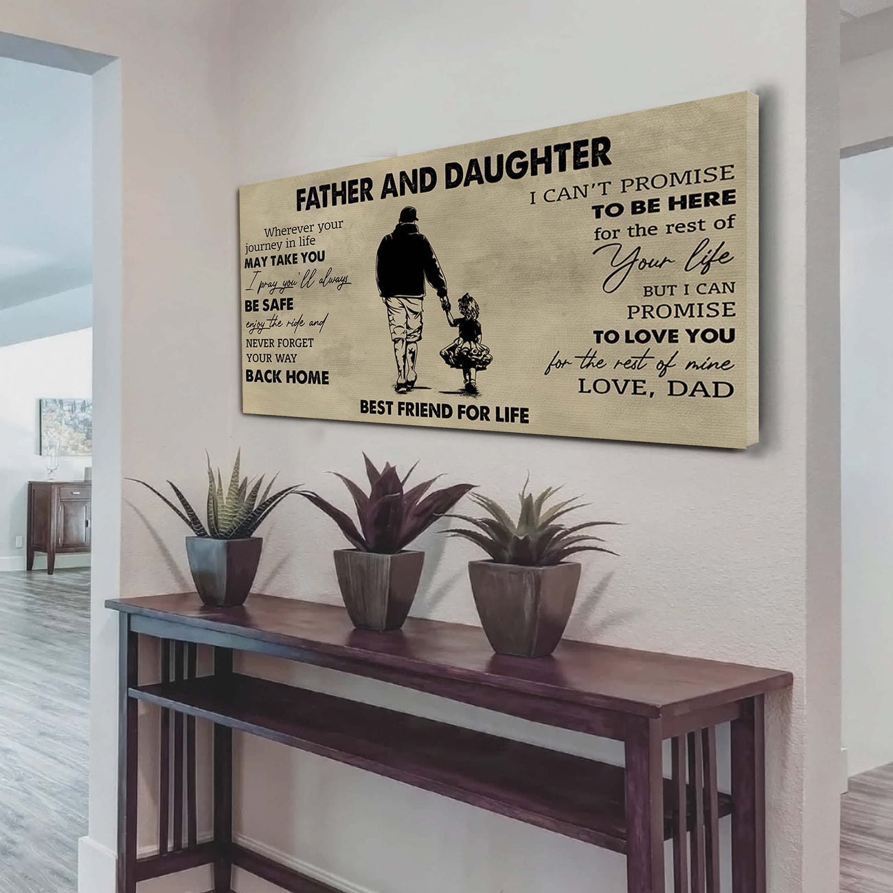 DRB Father And Daughter Best Friends For Life - Never Forget Your Way Back Home Poster Canvas Gift For Daughter From Father-Photo Upload