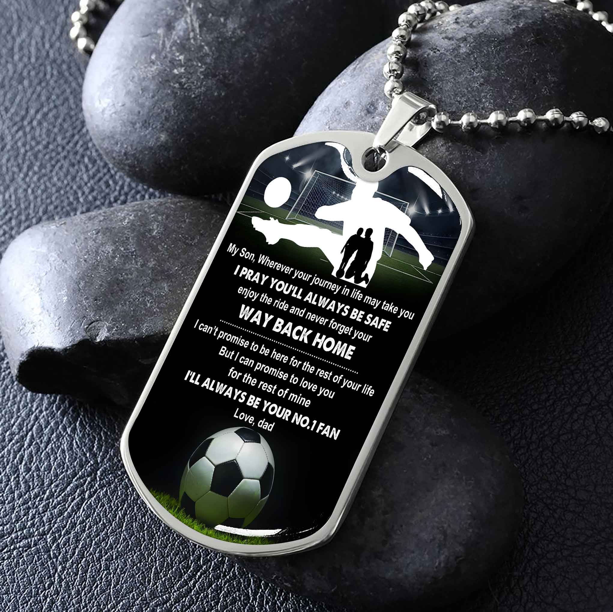 Sport Military Chain 18K Gold Plated Silver Plated To My Son From Dad Motivation Message I Will Always Be Your No 1 Fan
