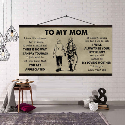 Family Poster Canvas To My Mom I Know It's Not Easy To Raise - I Will Always Be Your Little Boy