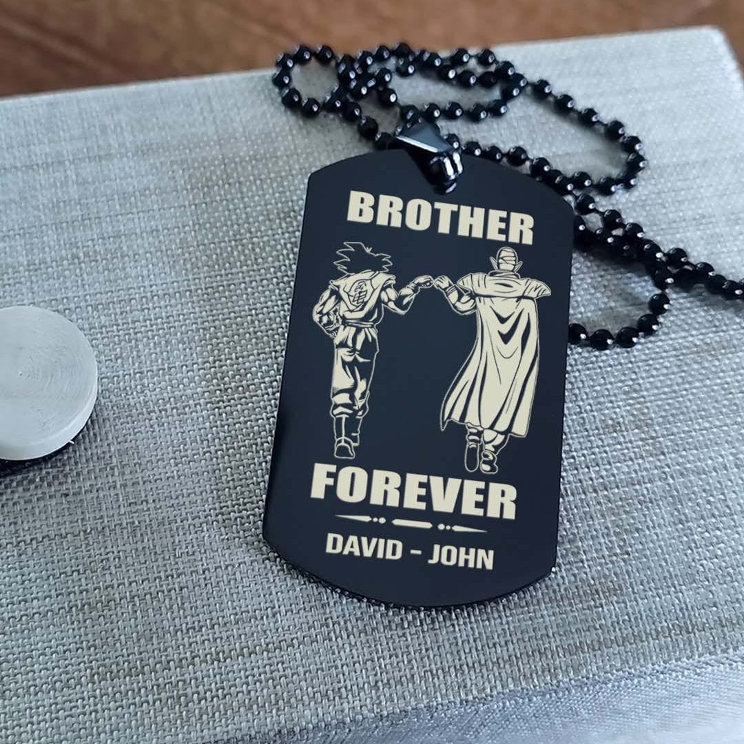 Biker customizable engraved black dog tag double sided gift from brother, brother forever