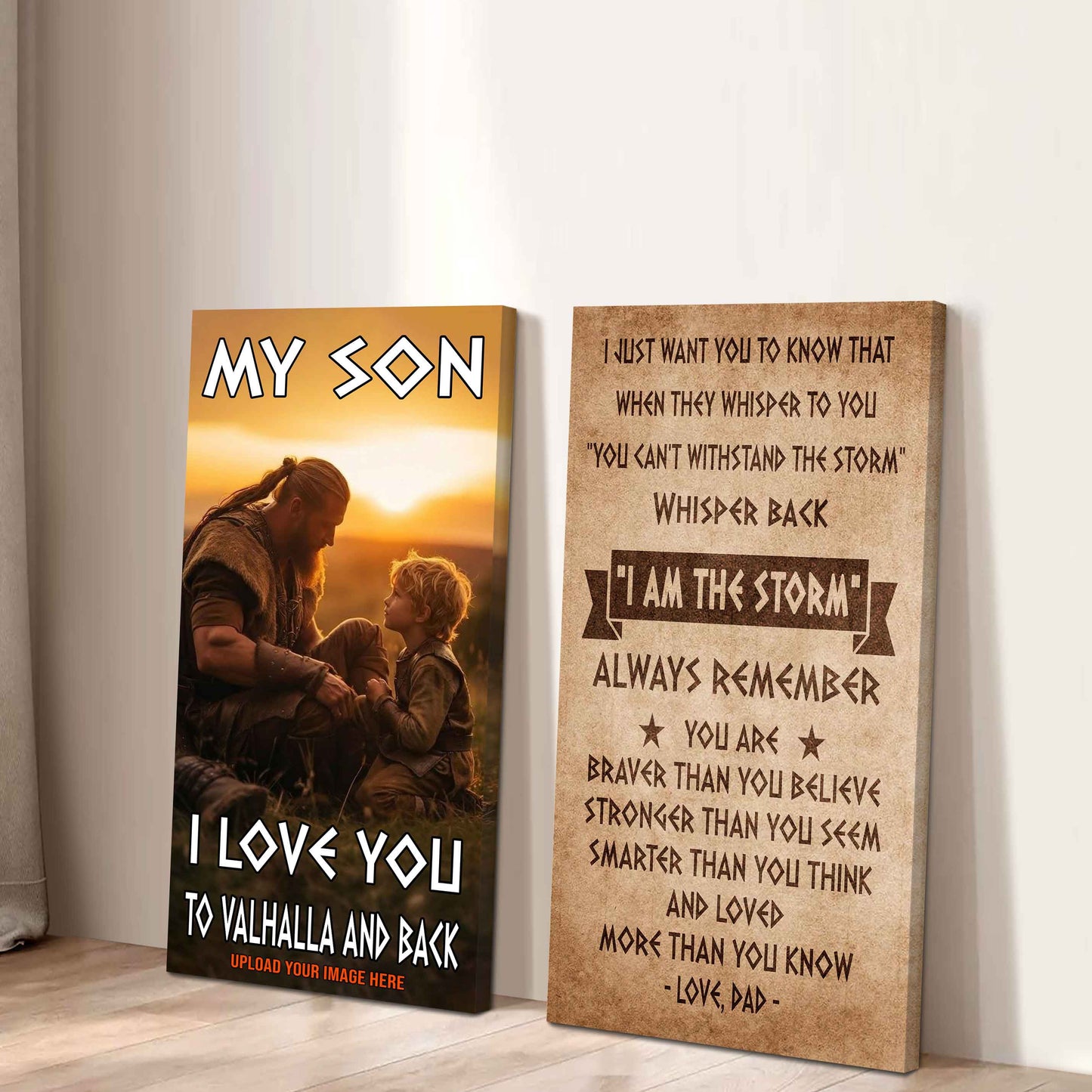 VK Canvas Set My Son I Love You Valhalla And Back Gift From Dad To Son Ver 2