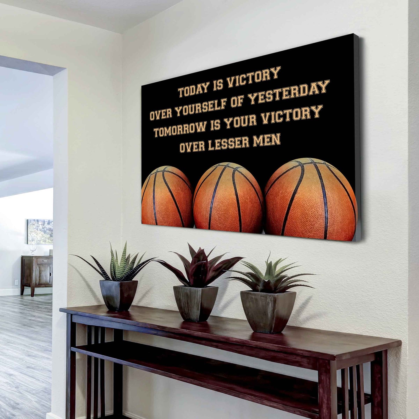 Sport Poster Canvas Today Is Victory Over Your Self Best Gift With Motivation Quotes