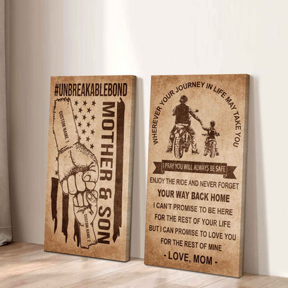 Unbreakable Bond Canvas Set Mother And Son Never Forget Your Way Back Home I Love You For The Rest Of Mine