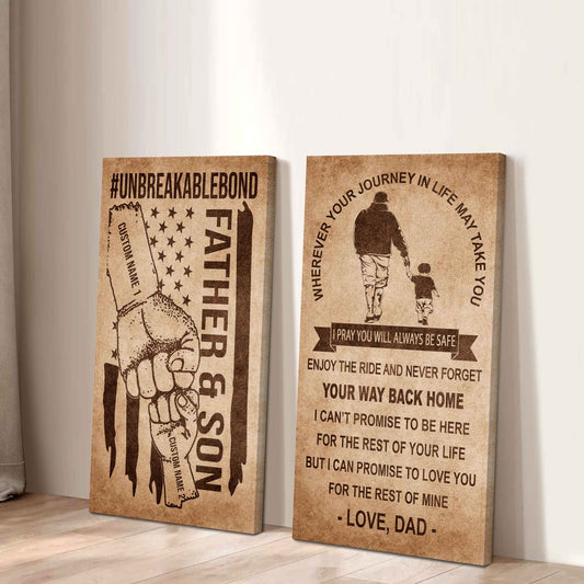 Father And Son Canvas Set To My Son Enjoy The Ride Never Forget Your Way Back Home