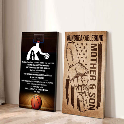 Unbreakable Bond Sport Canvas Set From Mom To Son You Will Never Lose You Either Win Or Learn